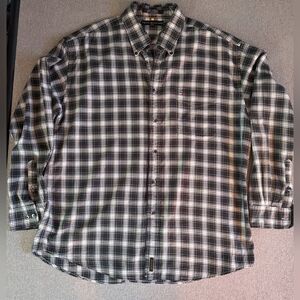 Tommy Hilfiger button down black and white plaid men's XL